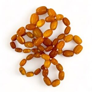 Vintage Natural Baltic Amber Beaded Necklace 18g